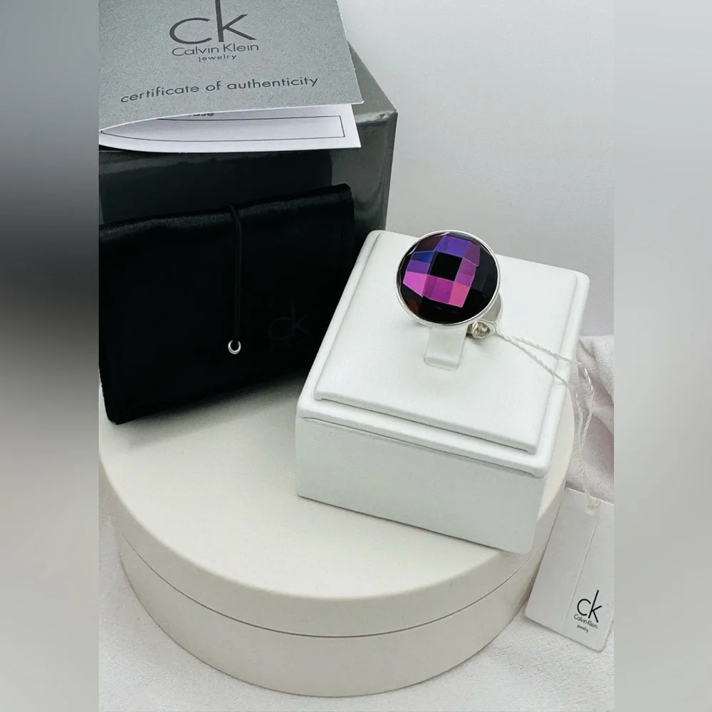 Calvin Klein Purple Continuity Ring Size 7 NWT w/Box and CK pouch